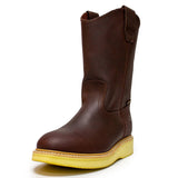 Establo Genuine Leather Mil Rayas Pull-On Work Boots - Soft Toe