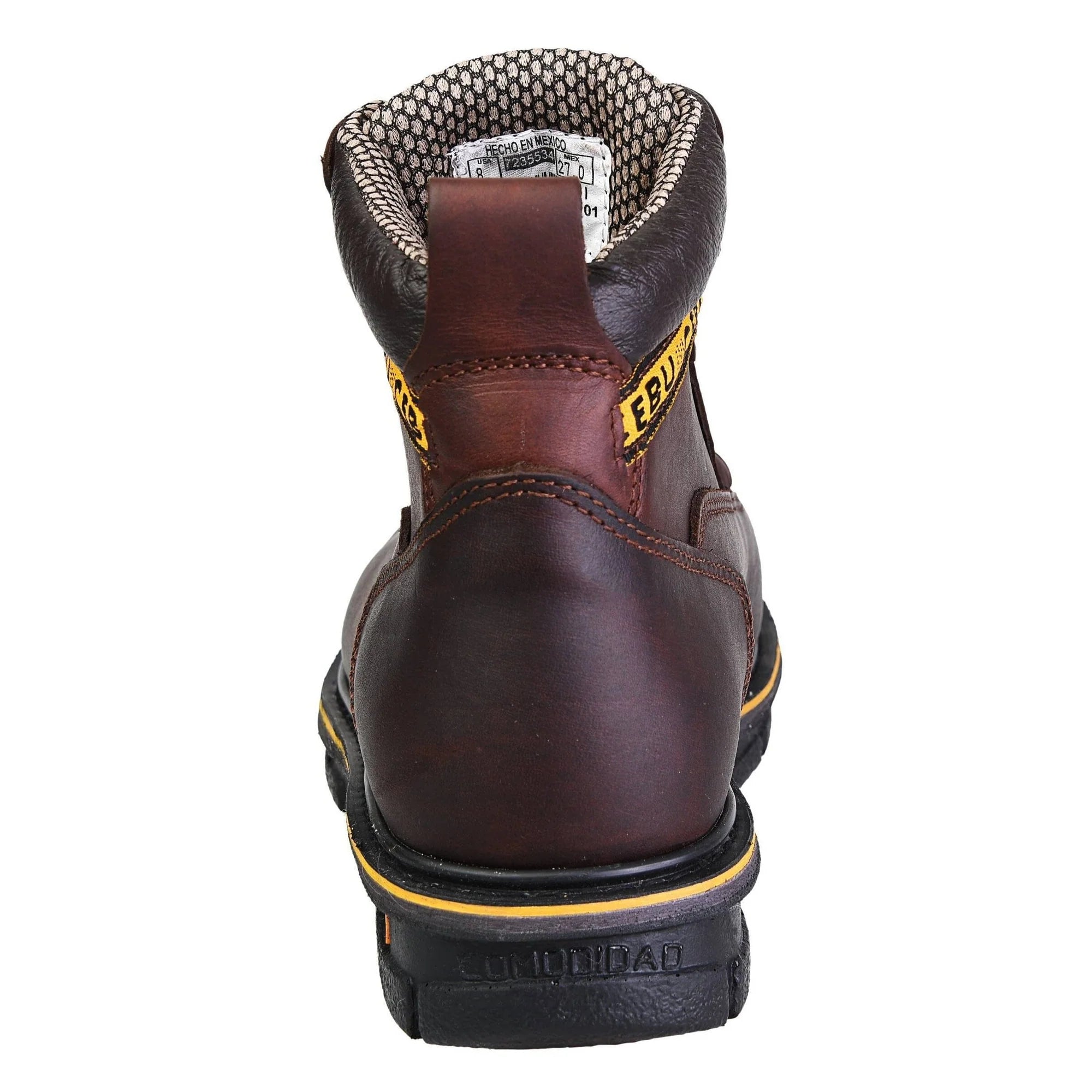 Cebu Men´s Walker BMX Lacer 8" Mid Duty Soft Round Toe Work Boots - Chocolate - Back View