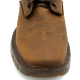 Cebu Hawk Lace-Up Square Toe Ankle Work Boots - Steel Toe (Tan)