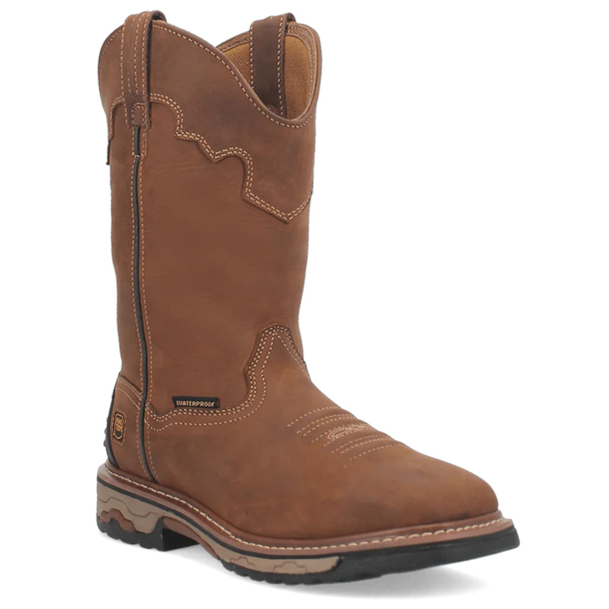 Dan Post Blayde Steel Toe Waterproof Leather Work Boots - Saddle Tan