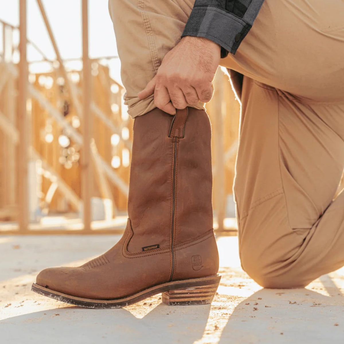 Dan Post Albuquerque Waterproof Leather Work Boots - Midbrown