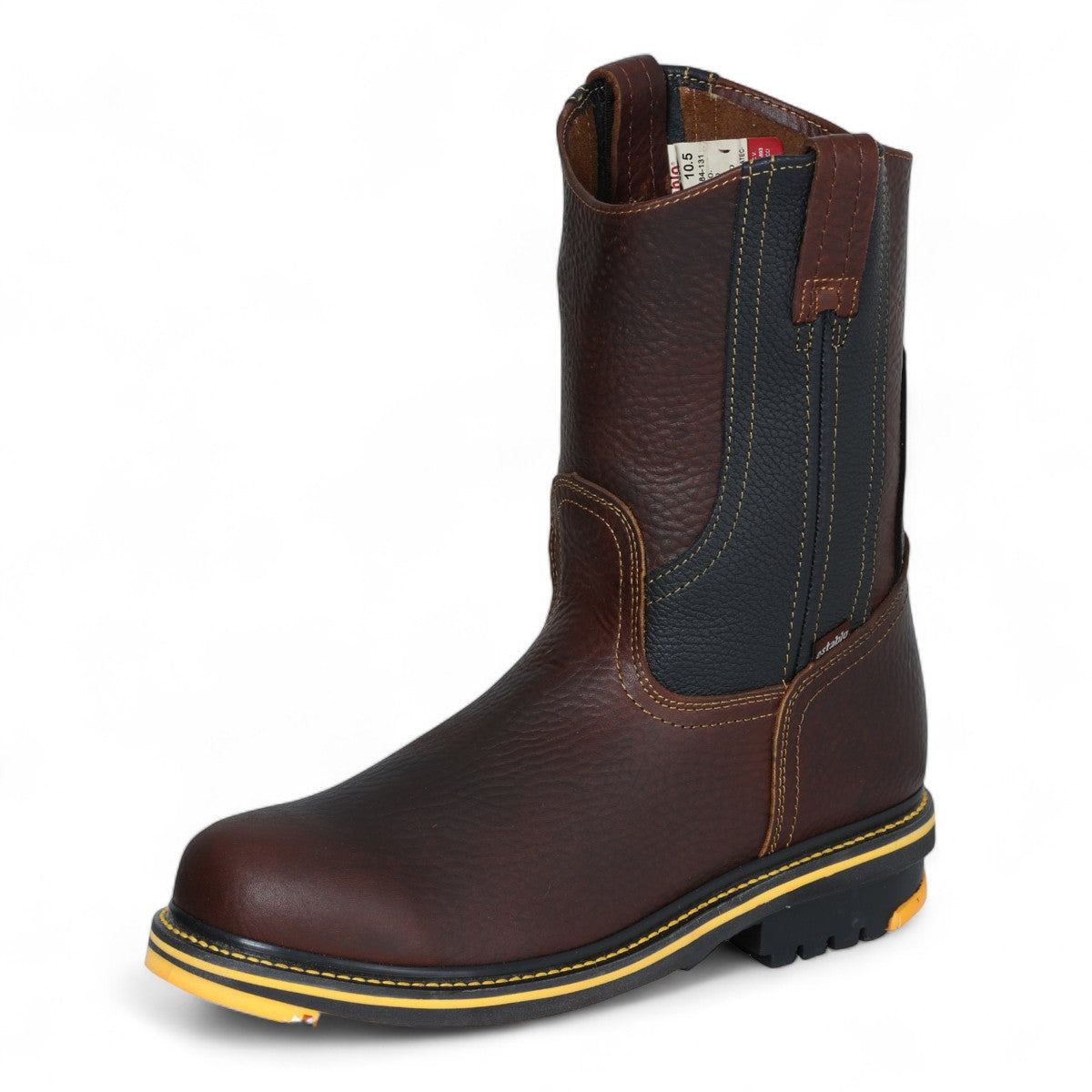 Establo Genuine Leather Track Sole Pull-On Work Boots - Soft Toe