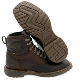 Cebu Hawk Lace-Up Square Toe Ankle Work Boots - Soft Toe (Brown)