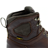 Cebu Hawk Lace-Up Square Toe Ankle Work Boots - Soft Toe (Brown)