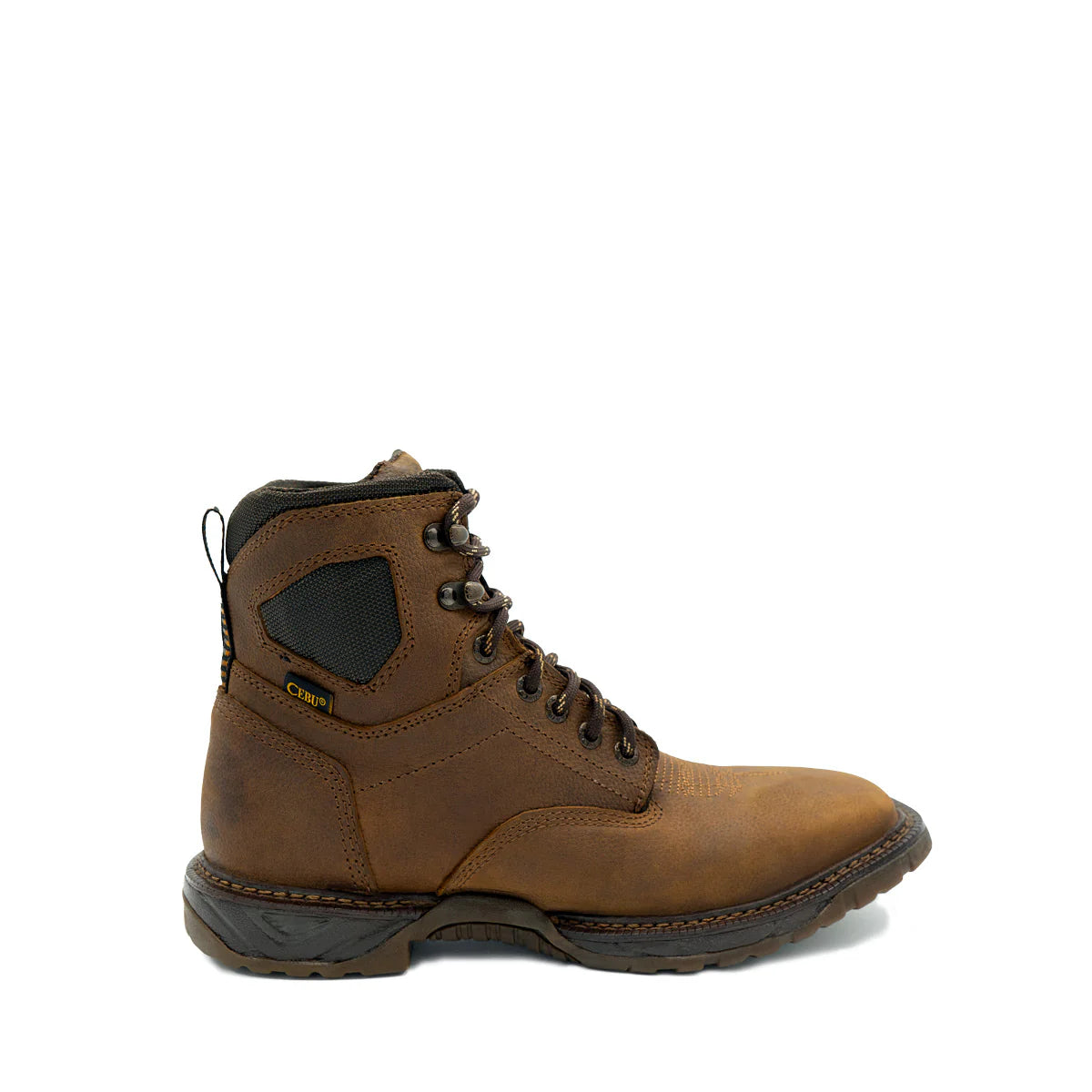 Cebu Hawk Lace-Up Square Toe Ankle Work Boots - Soft Toe (Tan)