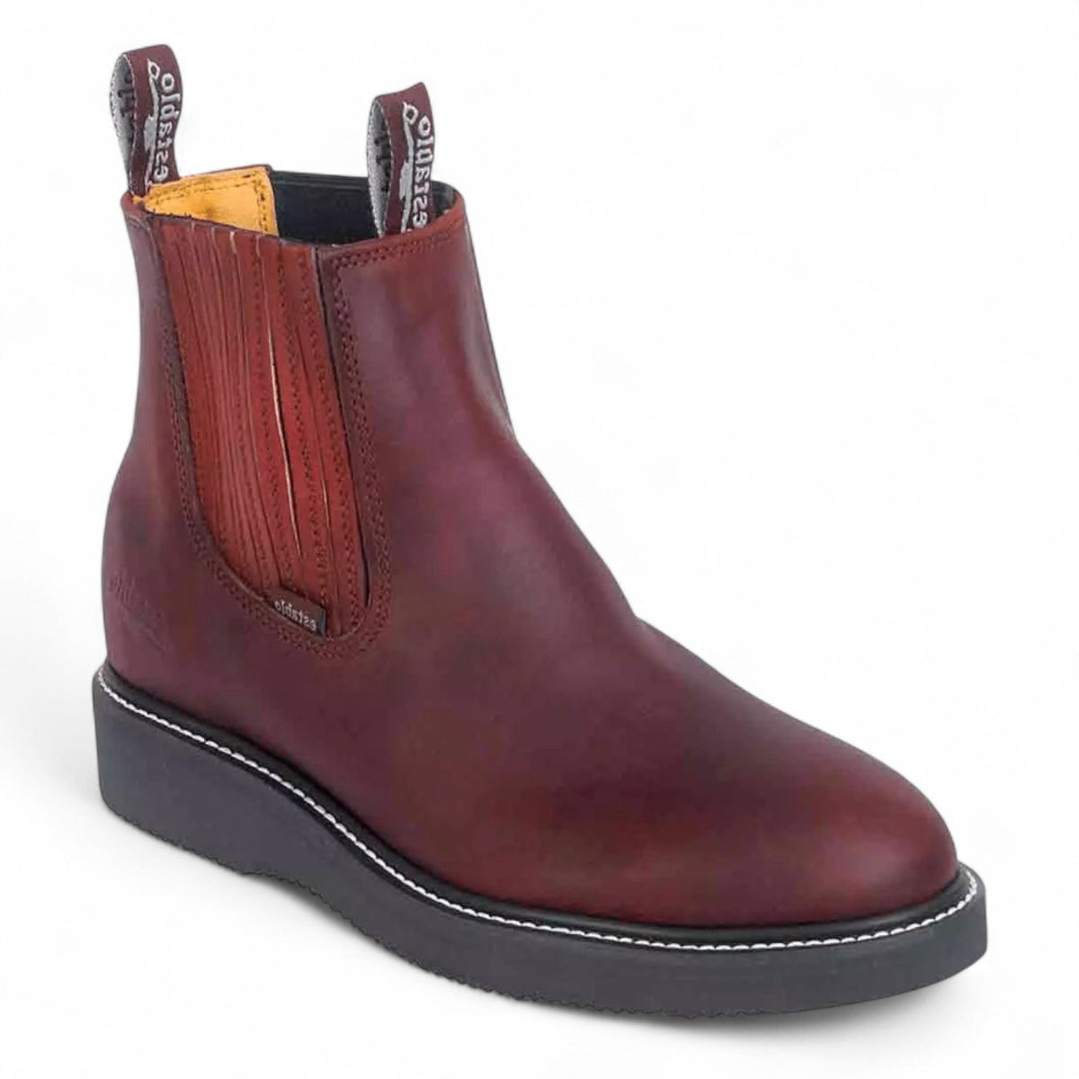 Establo Genuine Leather Mil Rayas Work Boots - Soft Toe (Burgundy)