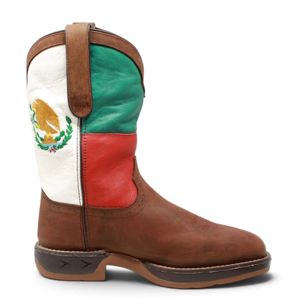 American West Men´s Genuine Leather Mexican Flag Work Boot - Brown - Right Side View