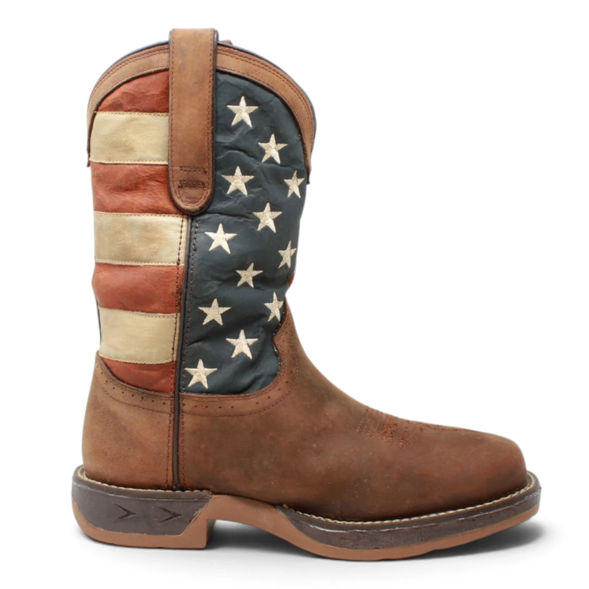 American West Men´s Genuine Leather US Flag Work Boot - Brown - Right Side View