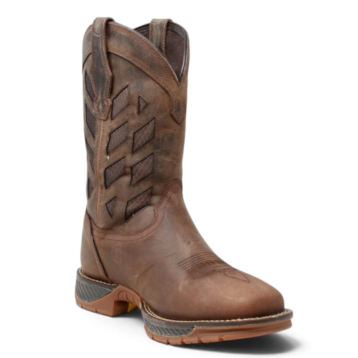 American West Men´s Genuine Leather Soft Toe Work Boot - Brown - Side View