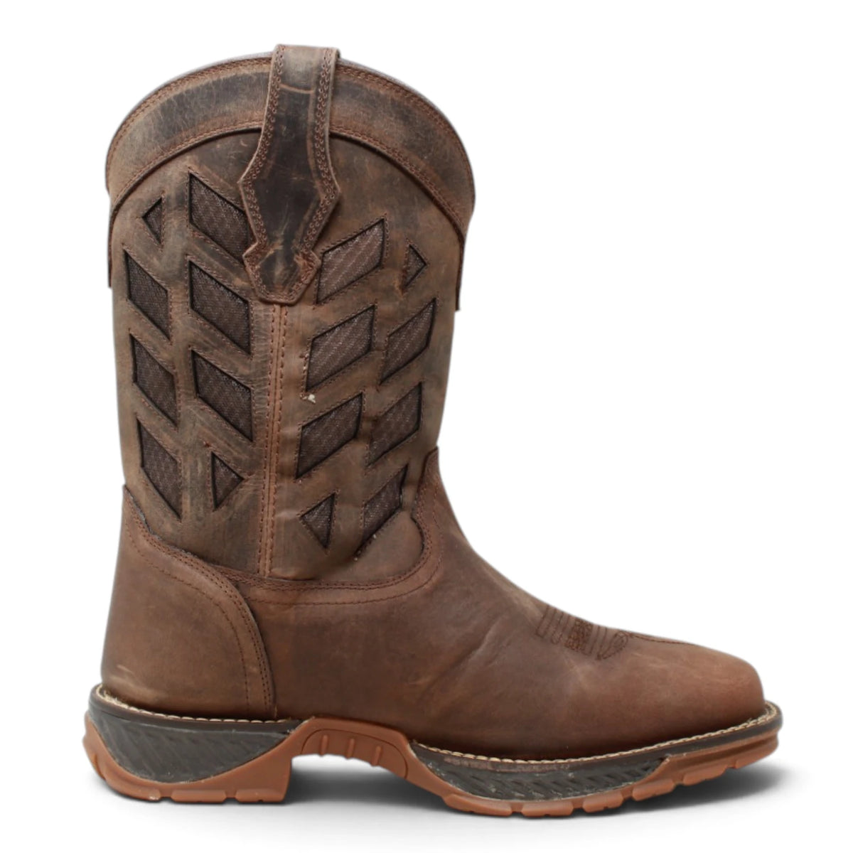American West Men´s Genuine Leather Soft Toe Work Boot - Brown - Right  Side View