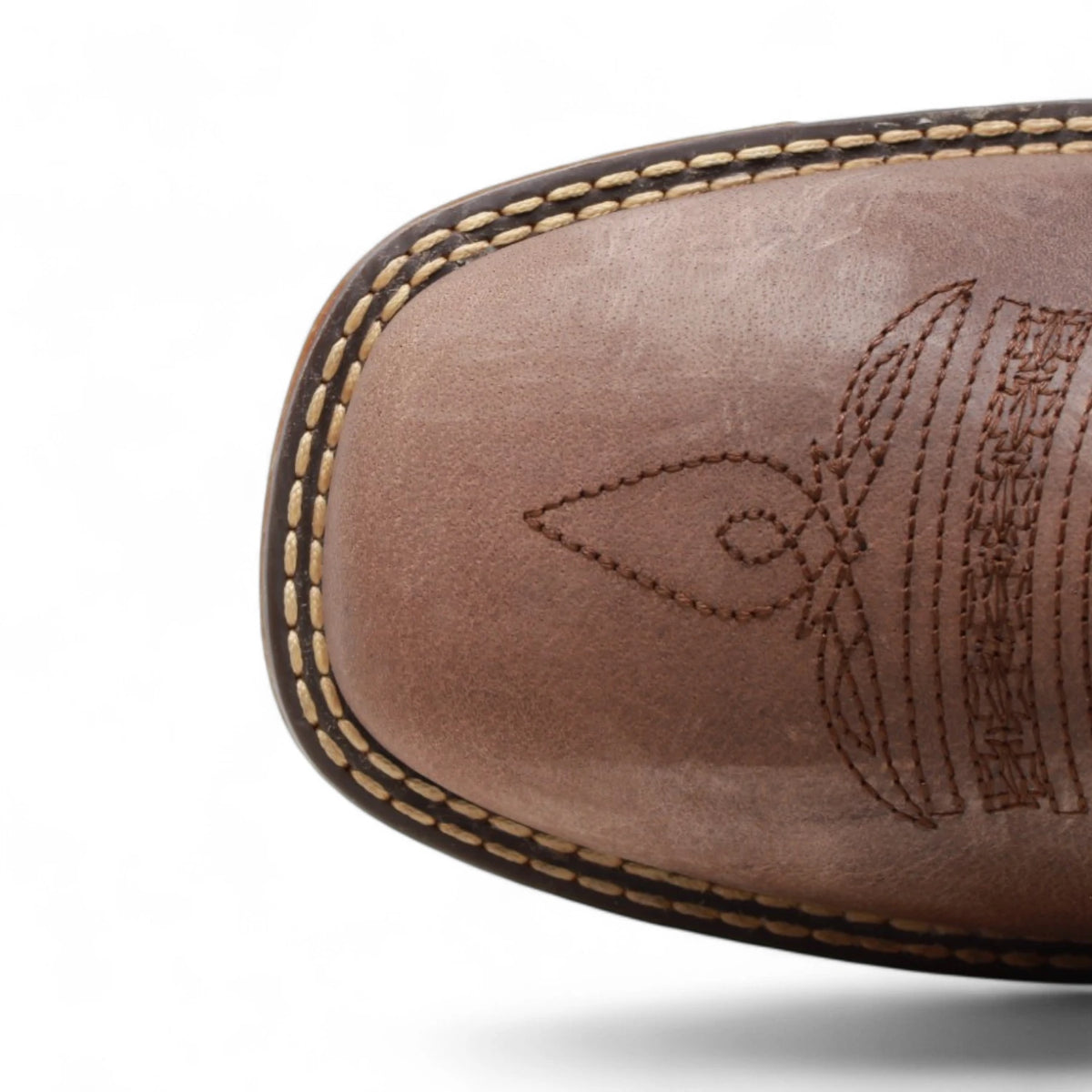 American West Men´s Genuine Leather Soft Toe Work Boot - Brown - Toe View