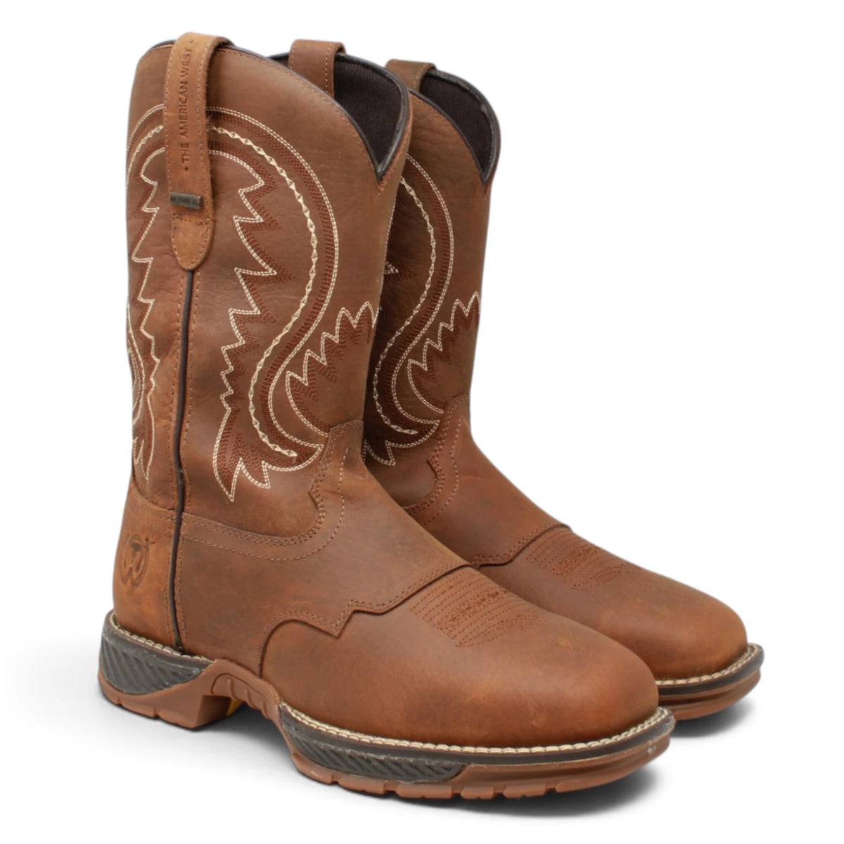 American West Men´s Genuine Leather Work Boot - Walnut - Pair Side View