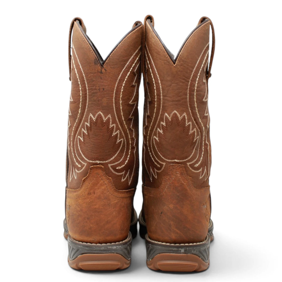 American West Men´s Genuine Leather Work Boot - Walnut - Pair Back View