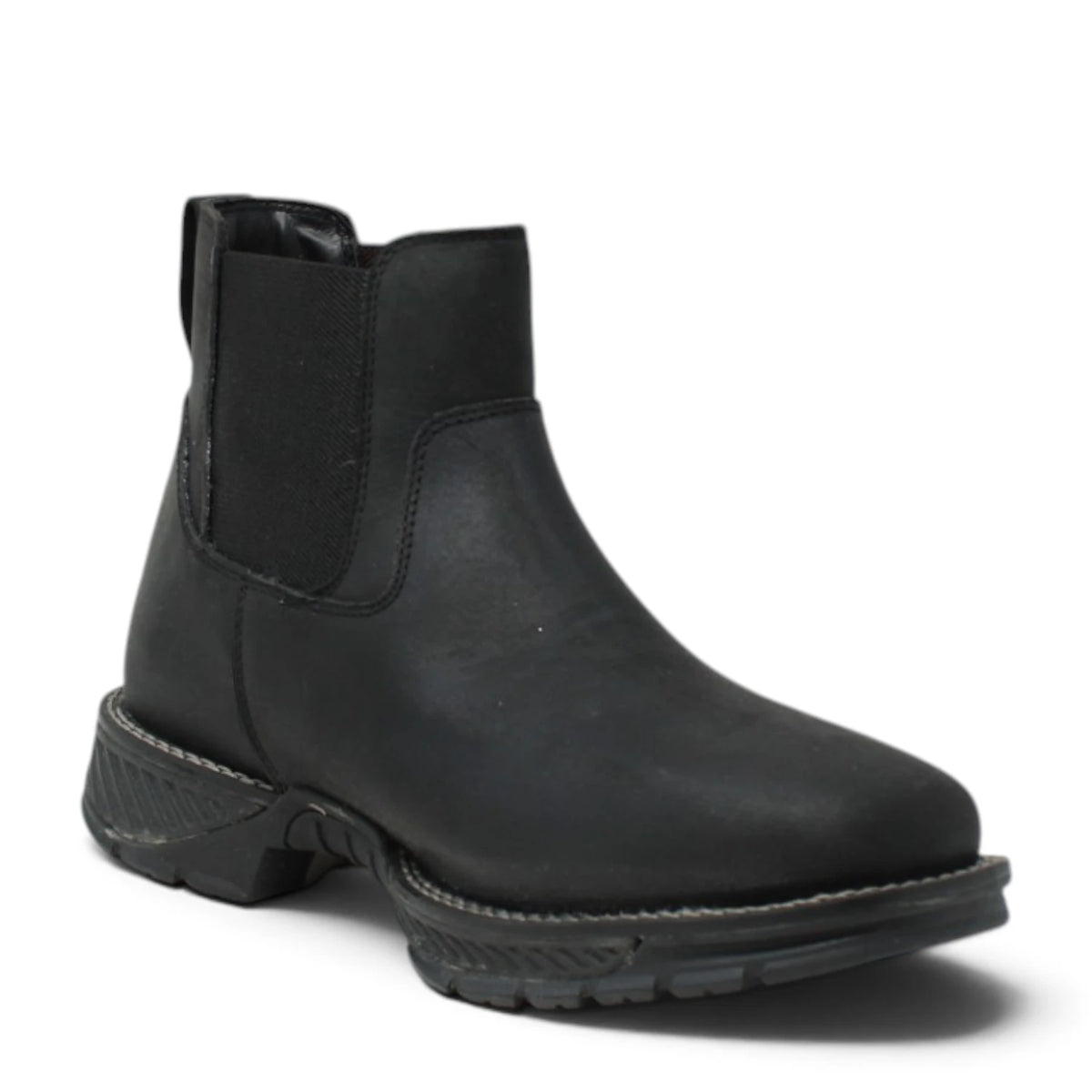American West Men´s Genuine Leather Soft Toe Ankle Work Boot - Black - Side View