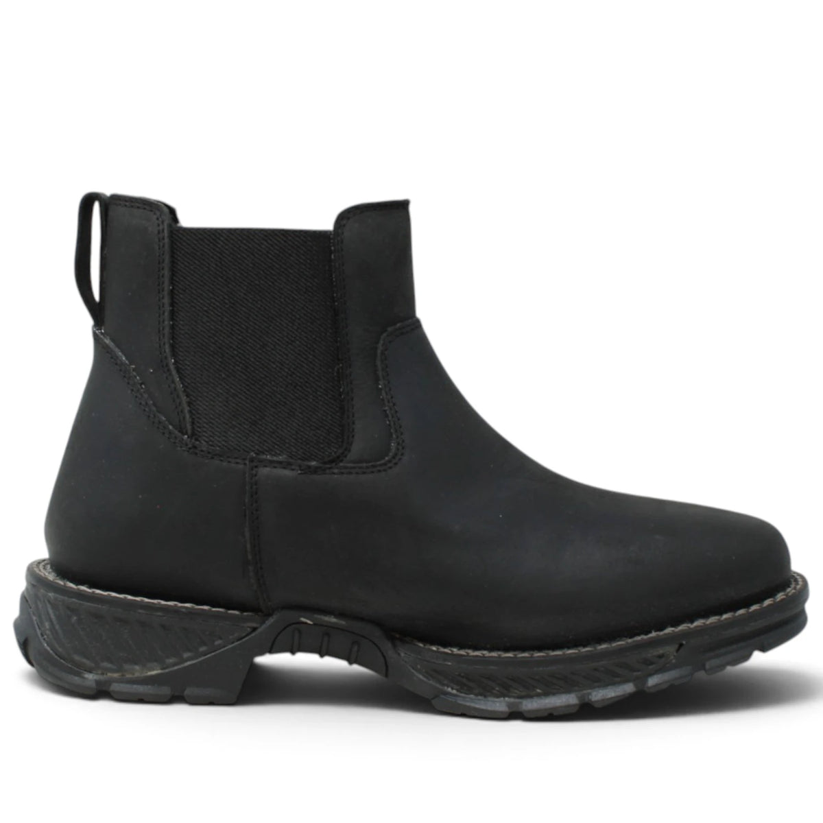 American West Men´s Genuine Leather Soft Toe Ankle Work Boot - Black - Right Side View