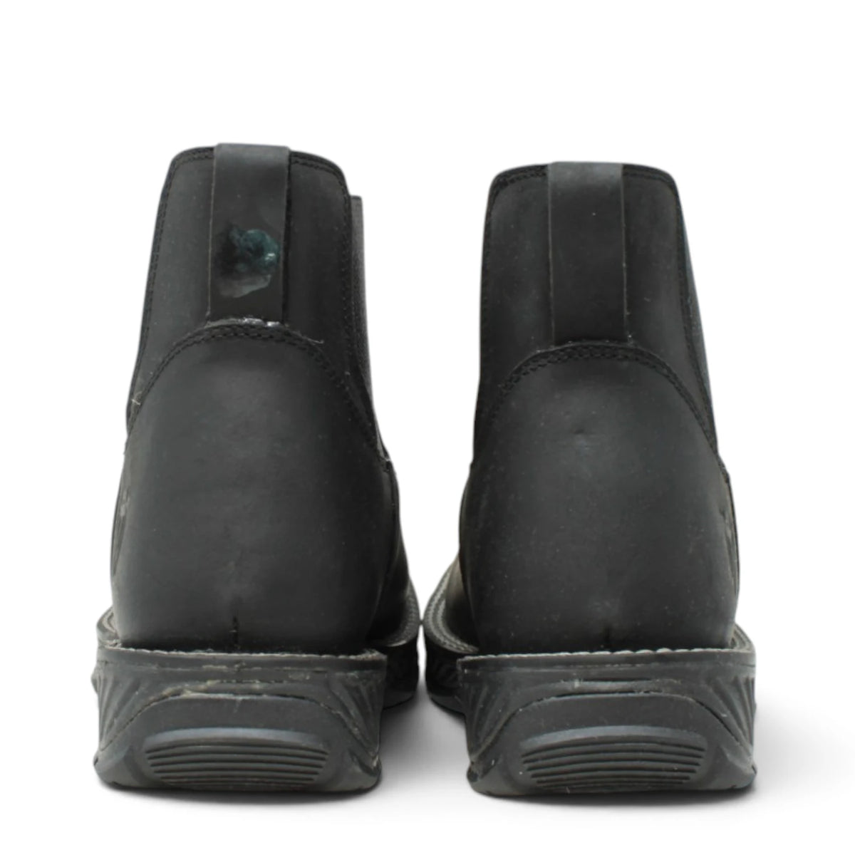 American West Men´s Genuine Leather Soft Toe Ankle Work Boot - Black - Pair Back View