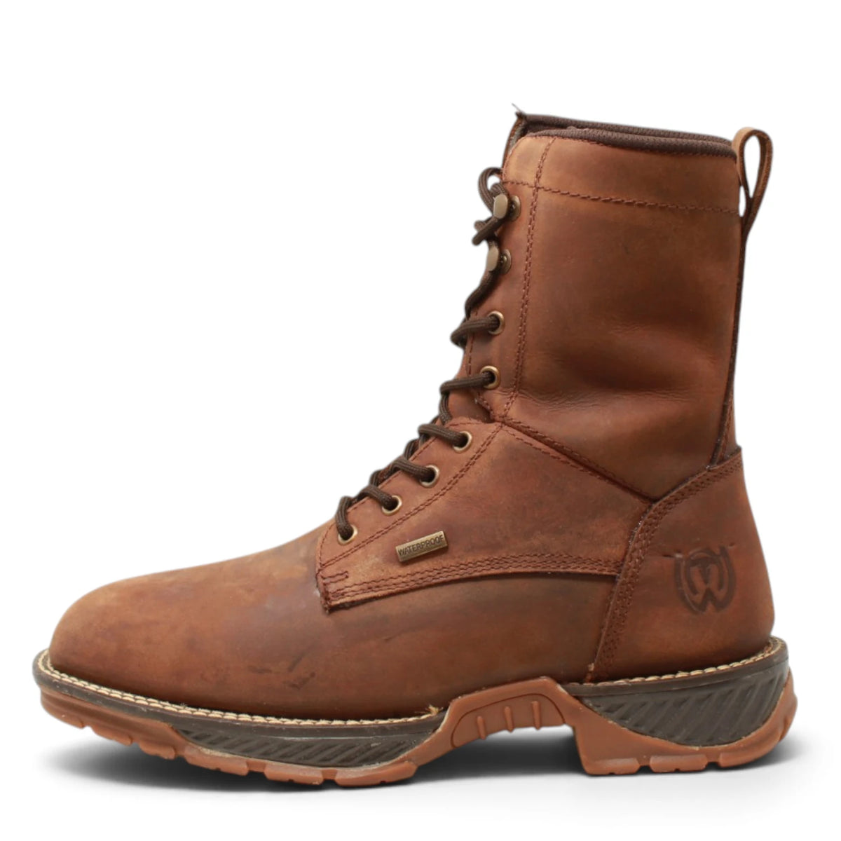 American West Men´s Genuine Leather Lace-Up Composite Toe Work Boot - Brown - Left Side View