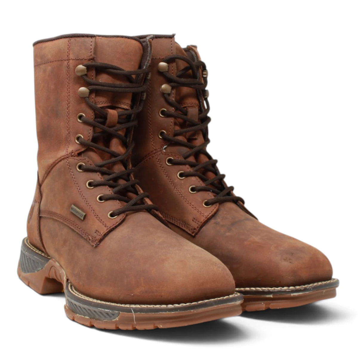 American West Men´s Genuine Leather Lace-Up Composite Toe Work Boot - Brown - Pair Side View