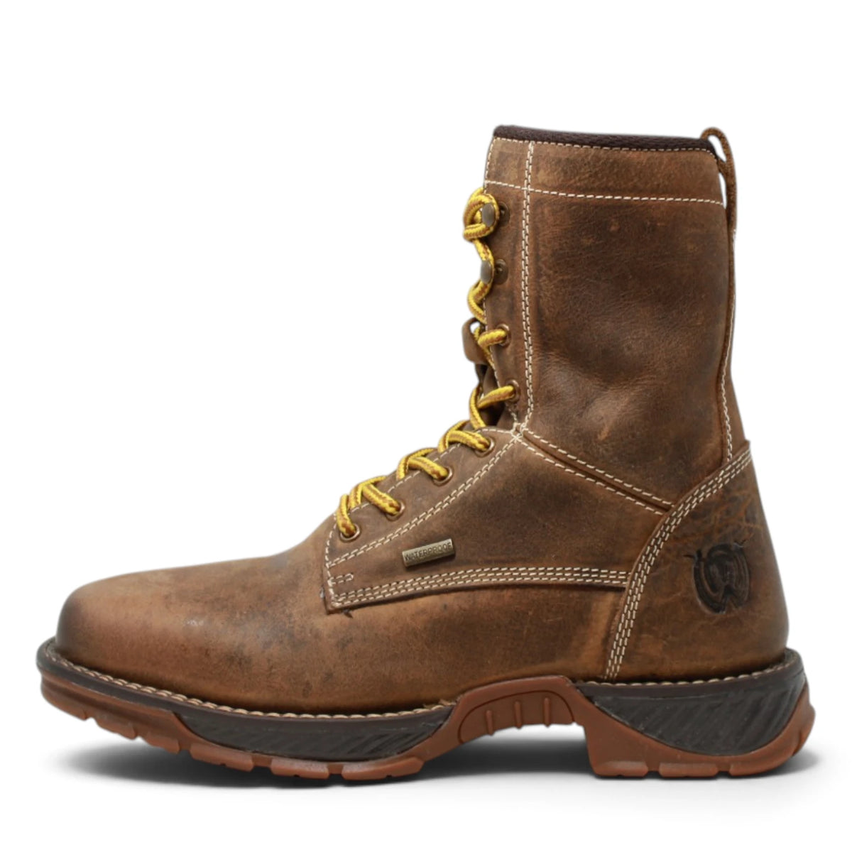 American West Men´s Genuine Leather Lace-Up Soft Toe Work Boot - Brown - Left Side View