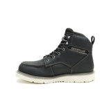 Men's Reclaimer wedge waterproof work boots in black color by CAT left side view
