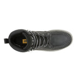 Men's Reclaimer wedge waterproof work boots in black color by CAT top view