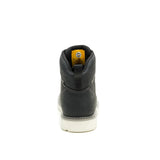 Men's Reclaimer wedge waterproof work boots in black color by CAT back view