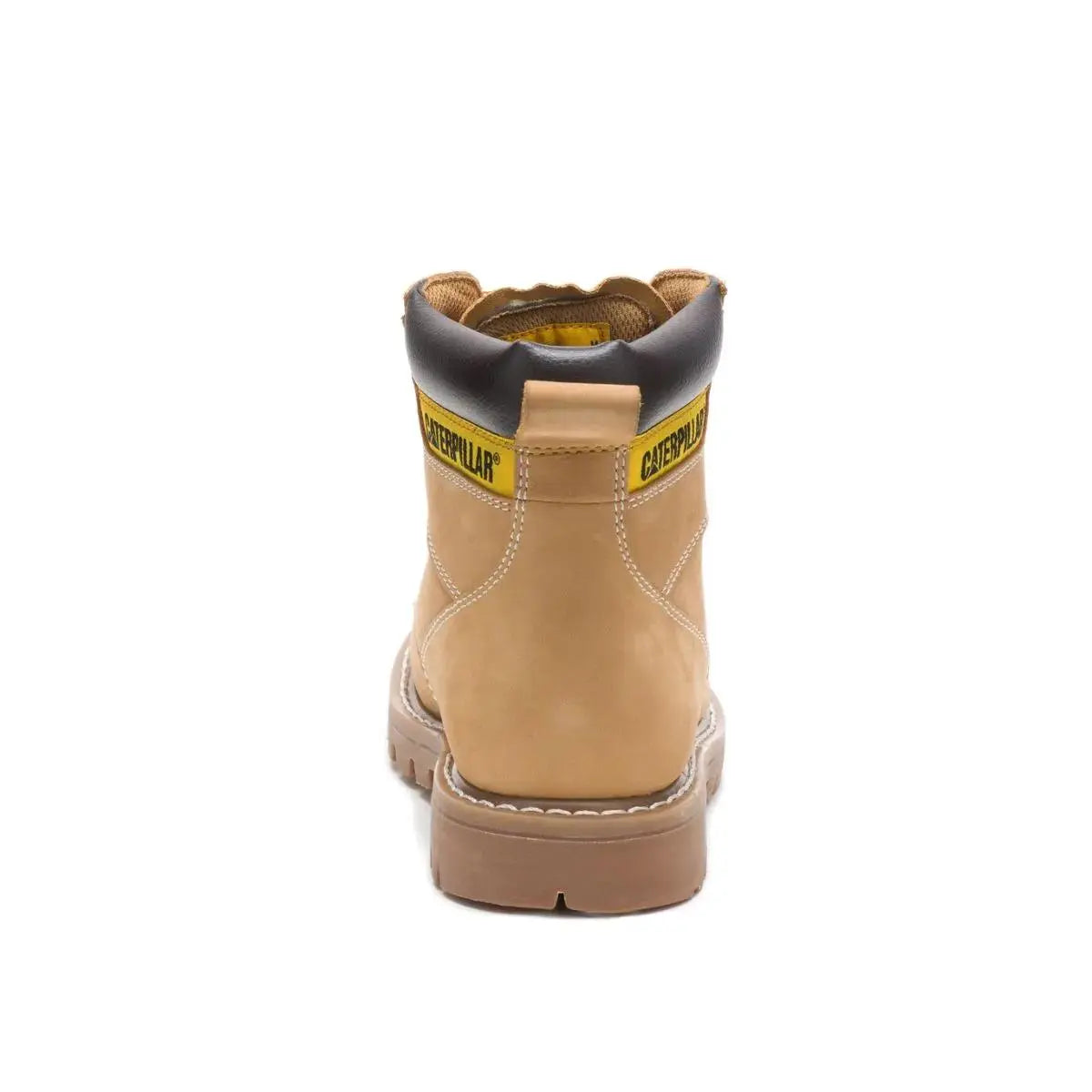 Men's Second Shift soft toe work boots in honey by CAT back view