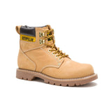Men's Second Shift soft toe work boots in honey by CAT side view