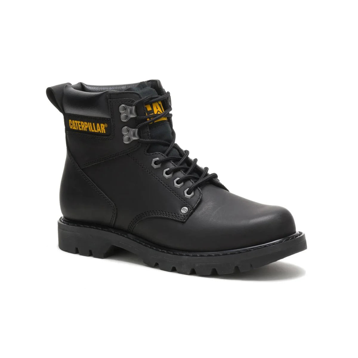 Men's Second Shift soft toe work boots in black by CAT right side view