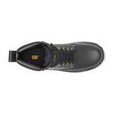 Men's Second Shift soft toe work boots in black by CAT upper view