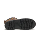 Men's Second Shift soft toe work boots in dark brown by CAT sole