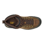 Men's Threshold waterproof work boots in real brown by CAT top view