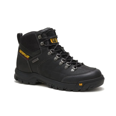 Men's Threshold waterproof work boots in black by CAT side view