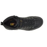 Men's Threshold waterproof work boots in black by CAT top view