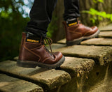 Men's Second Shift Steel Toe Work Boot Dark Brown Color - CAT
