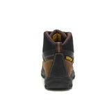 Men's Threshold waterproof steel toe work boots in real brown by CAT back view