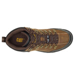 Men's Threshold waterproof steel toe work boots in real brown by CAT top view