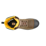 Men's 6″ Excavator waterproof composite toe work boots with Power Spring technology in pyramid sand by CAT top view