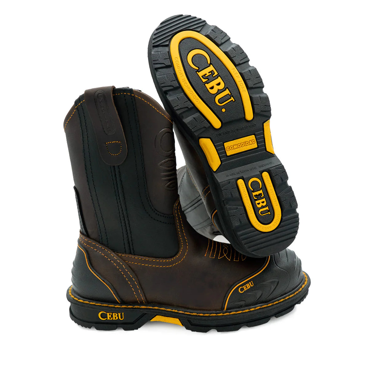 Cebu Farmer Pull On Soft Toe 10" Work Boots - Soft Toe & Rubber Shield