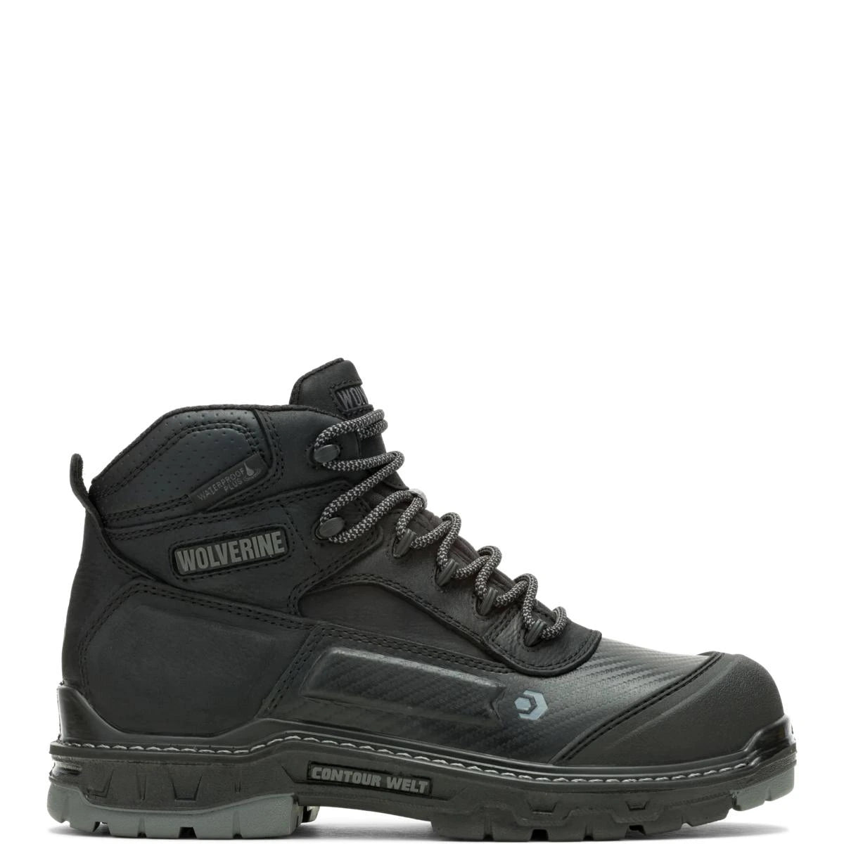 Men's 6″ Overpass CarbonMAX work boots in black by Wolverine right side view