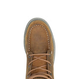 Men's 6″ Trade Wedge moc toe work boots in sudan brown by Wolverine top view