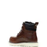 Men's 6″ Trade Wedge moc toe work boots in rust color by Wolverine left side view
