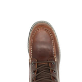 Men's 6″ Trade Wedge moc toe work boots in rust color by Wolverine top view