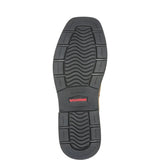 Men's Rancher Level Chelsea slip-on steel toe work boots in sudan brown by Wolverine sole view
