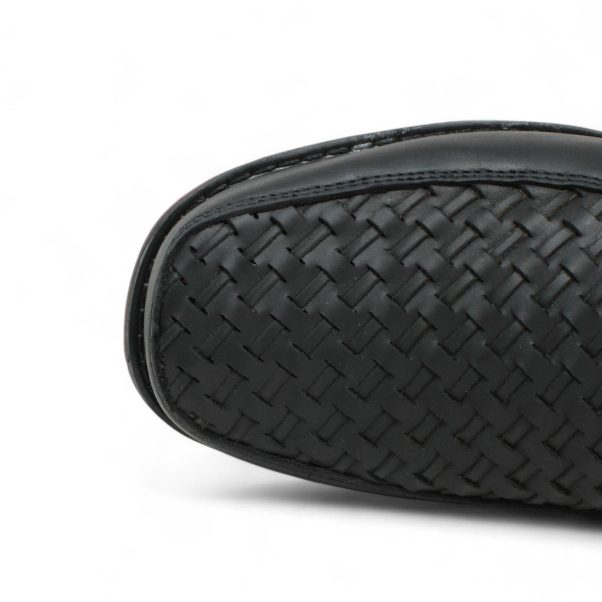 Men's petatillo square toe work shoes with double density sole in black by La Carreta toe view