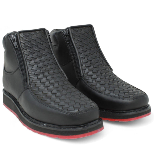 Men's petatillo square toe work shoes with double density sole in black by La Carreta pair view