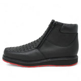 Men's petatillo square toe work shoes with double density sole in black by La Carreta left side view