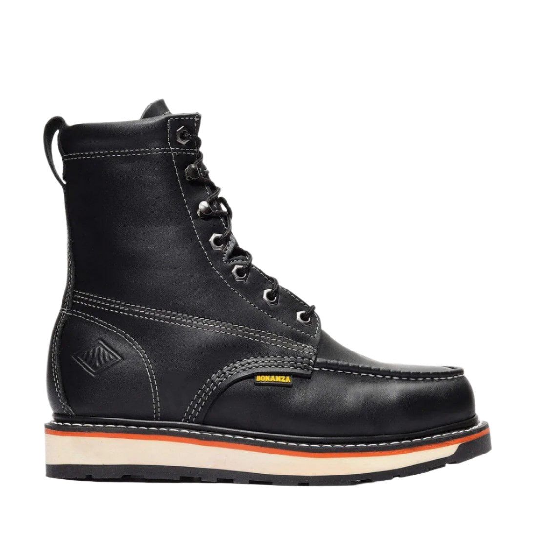 Bonanza Boots Boots Bonanza Frontier Dual 8" Moc Toe Work Boots (Steel Toe) - Black