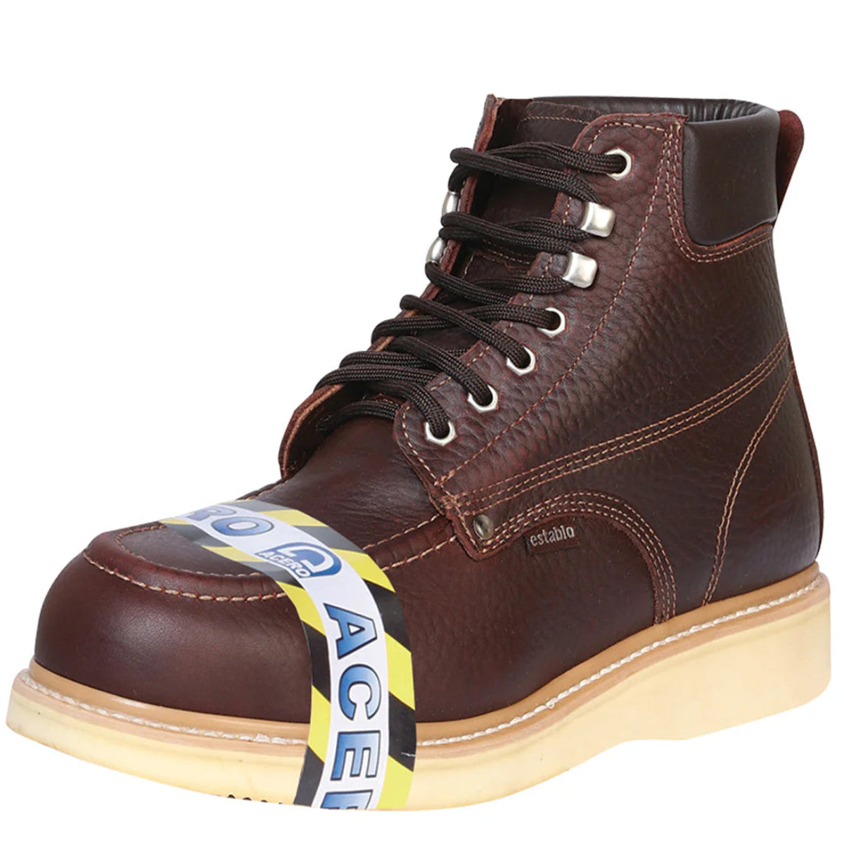Establo Genuine Leather Mil Rayas Moc Toe Work Shoes - Steel Toe