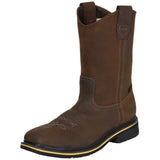 Botas de trabajo Establo de piel auténtica con puntera cuadrada y sin cordones - Punta blanda (bronceado)